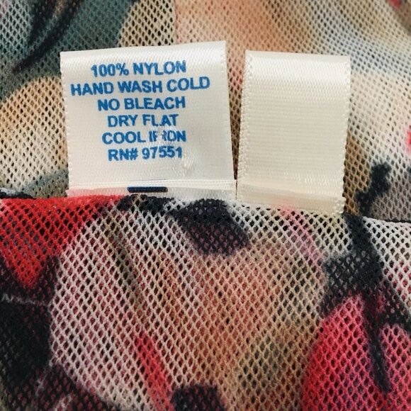 Vintage Y2K Johnny Heaven Mesh Top Sz L Fairy Floral Garden Flowy Stretchy - Picture 9 of 9